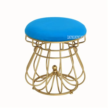

19XS272 Modern Simple Fabric High Elasticity Sponge Creative Round Cloth Stool Bedroom Beauty Salon Make Up Change Shoe Stool