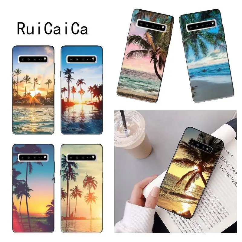 RuiCaiCa тропические пальмы море пляж шикарный милый чехол для телефона samsung a30 A30S a51