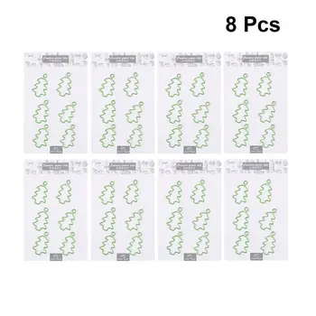 

8Pcs Cute Christmas Tree Shaped Paper Clips Creative Cute Paper Note Photo Sign Clips Bookmark Clips for Home Office School