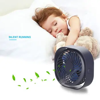 

Portable Mini Table Fans Handheld 3 Speed USB 360°Rotatable Soft Blade Low Noise Desktop Home Office Bedroom Air Circulator