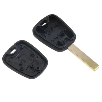 

Remote Flip Fob Keyless Car Key Case Shell Repair Kit for 307 2 Button Uncut Blade Car Key Cover With blank blade