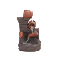 Ладан держатель поток Обратный держатель Ладан держатель керамический, с обратным потоком обратного Ладан башня горелки Статуэтка женщины в ремесла