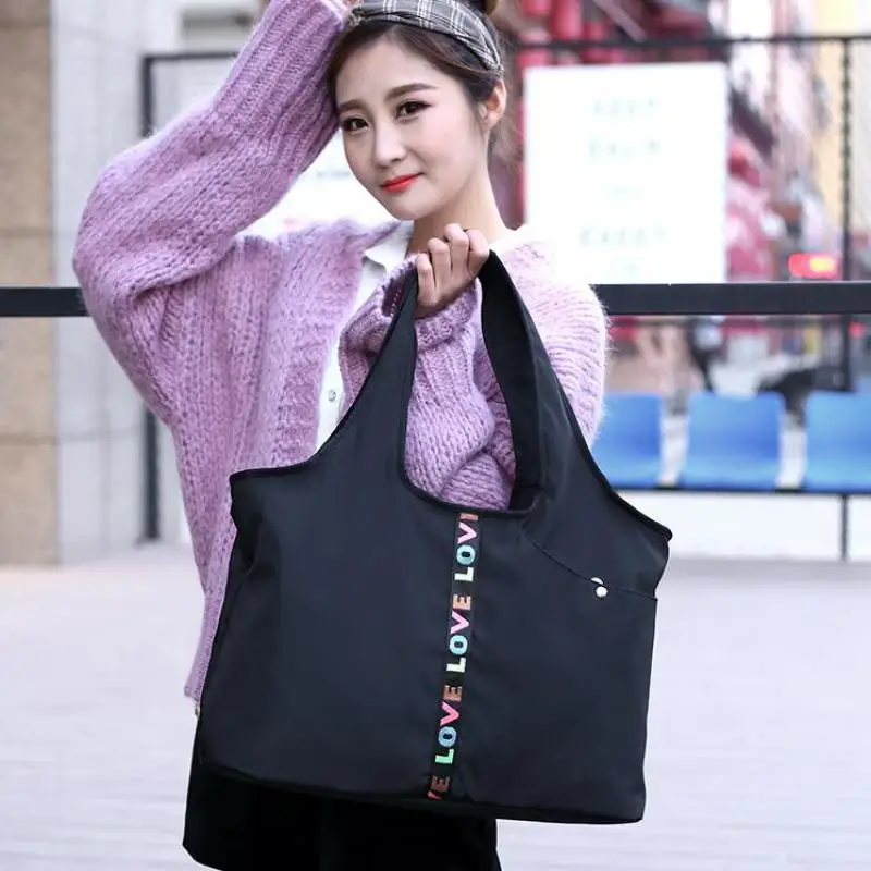 

Fashion Women Nylon Handbag Brief Shoulder Bag Black Large Capacity Luxury Tote Shopper Bag Designer High Quality Schoudertas