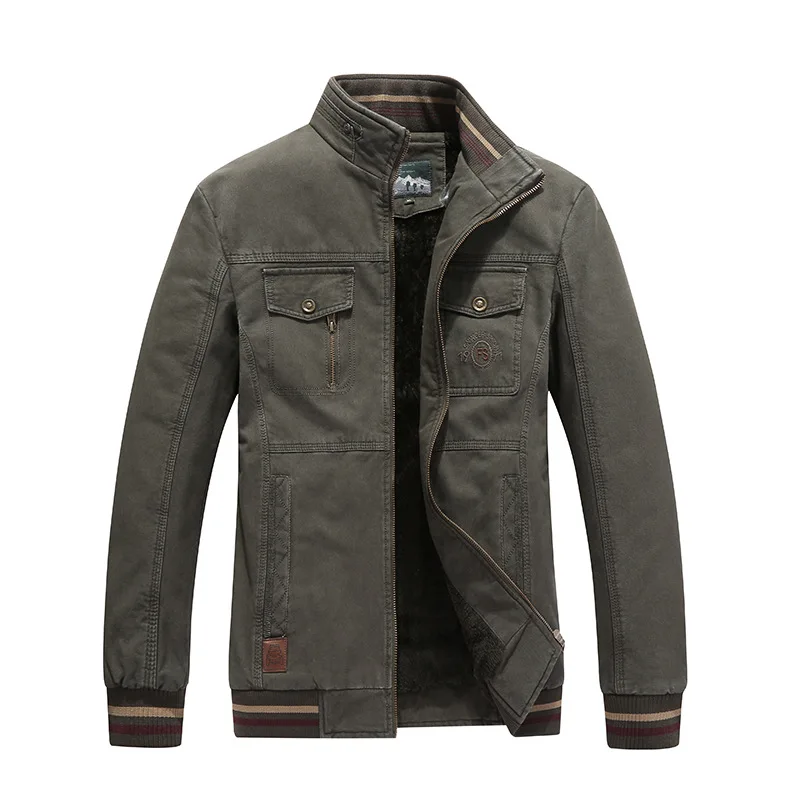 The New Winter Winter Jacket for Youth Is Casual Jacket with Wool and Thick Stand Collar Cotton Jacket for Men Men Coat