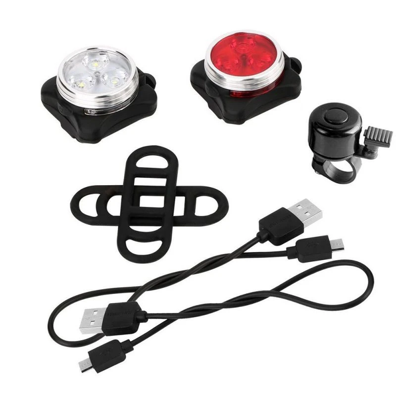 B Bicycle Front Rear Light Set COB LED High Brightness USB Rechargeable Waterproof Bike Head Tail Warning Light Lighting Tool New - Цвет: B