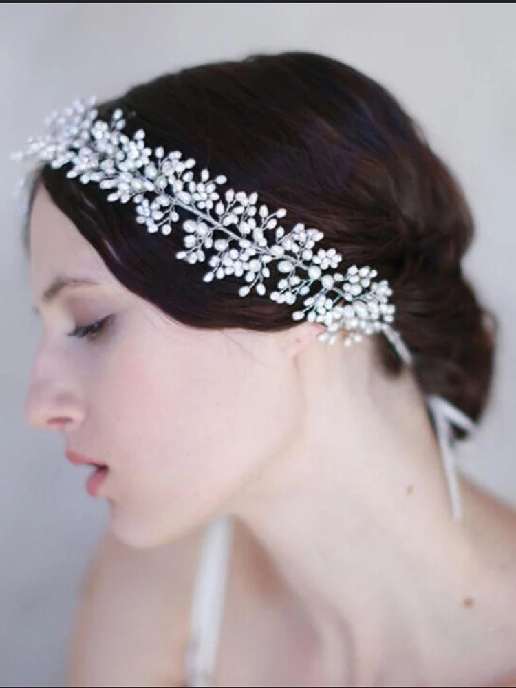 Pearl soft headdress bridal headdress white wedding dress with bridal handmade headdress Wedding Veil Head Band