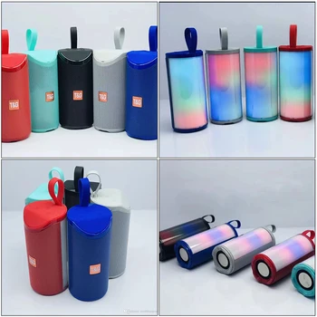 

Portable Bluetooth Music Bass Speaker Waterproof Outdoor LED Wireless Column Loudspeaker Support TF Card FM Radio Aux Input 10W