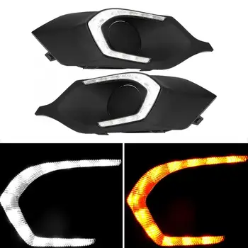 

Car LED 2-Color Daytime Running Light Lamp Fit for Mitsubishi Pajero Sport 2015-2016 tuning cars lights 2pcs car accessories