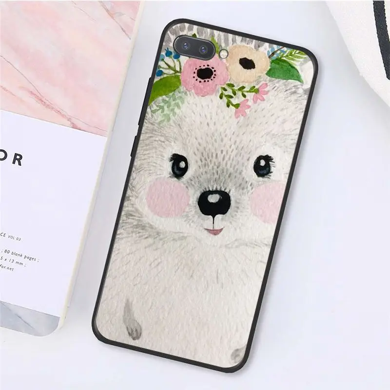 Cute Animal Hedgehog Cattle Fox Deer Flower