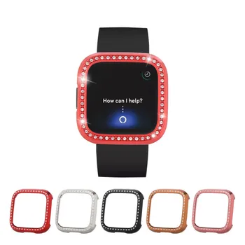 

Ultra-Slim Luxury Bling Crystal PC Case Cover Protector For Fitbit Versa 2 Anti-scratch Watch Screen Protector