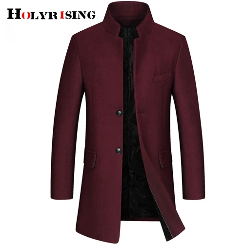Holyrising мужское шерстяное пальто ветровка куртка зимняя высококачественная шерстяная Толстая Тренч Мужская шерстяная куртка 18961-5 - Цвет: Красный