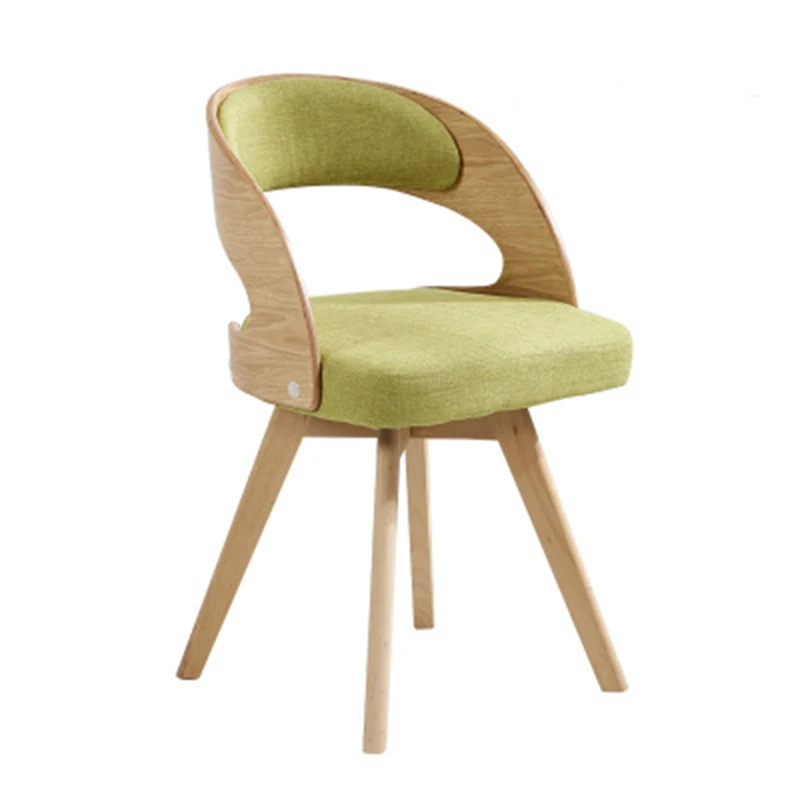 

Modern Fabric Solid Wood Rotating Dining Chair Leisure Coffee Shop Restaurant Home Study Bedroom Office Meeting Computer Chair