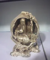 

Old 18c Silver Statue/ Sculpture--the East Santa Claus And Cranes,best Collection&adornment,free Shipping