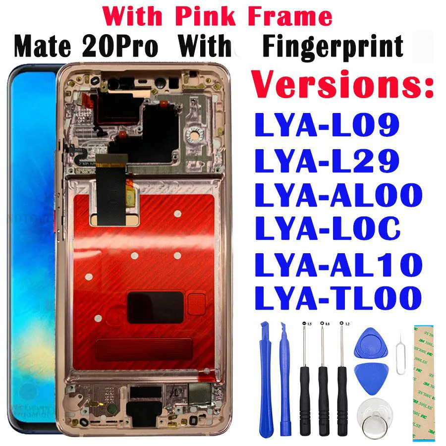 20Pro With Pink F Huawei mate 20 Pro lcd дисплей кодирующий преобразователь сенсорного экрана в сборе ремонт huawei mate 20 lcd huawei mate 20Pro lcd экран - Цвет: 20Pro With Pink F