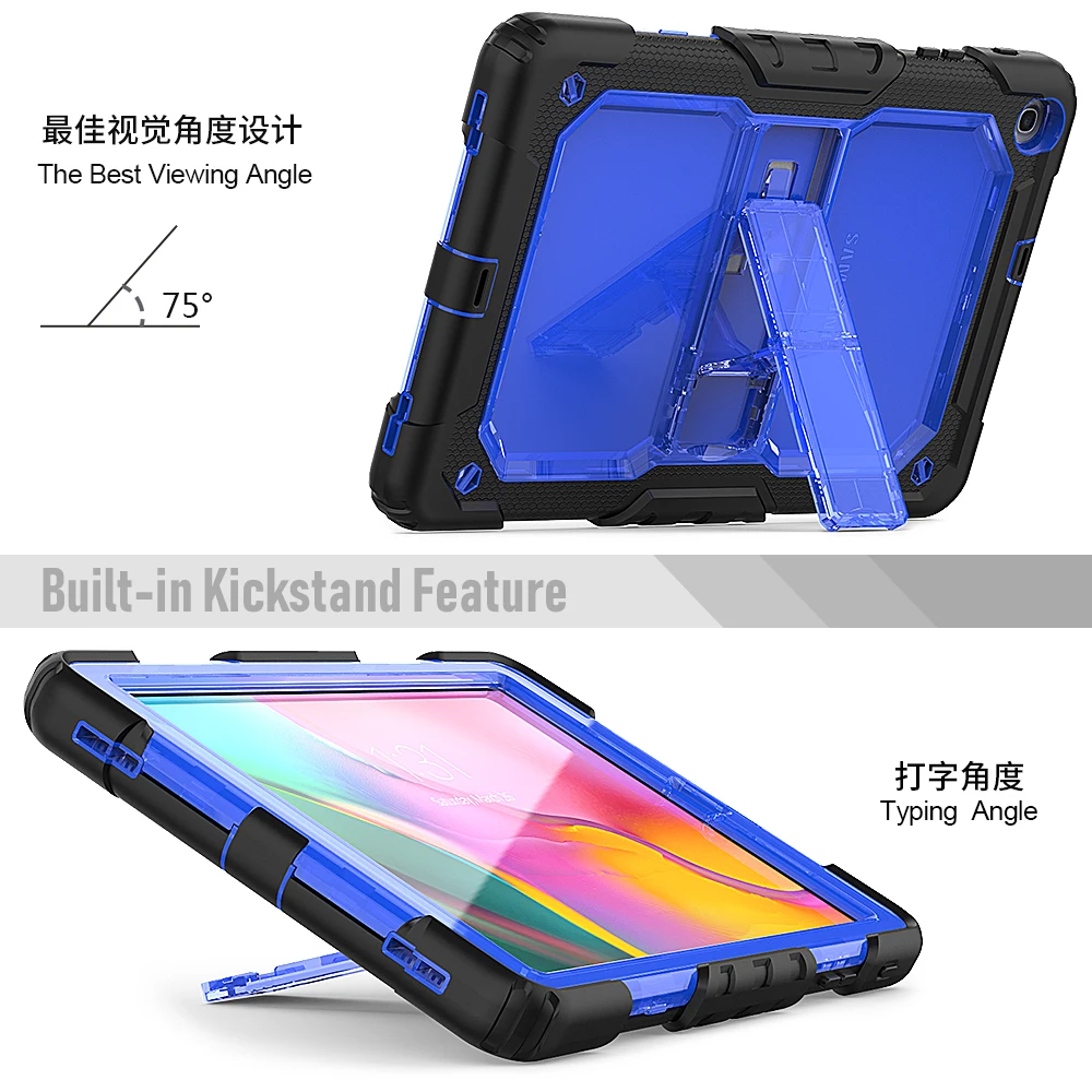 Противоударный чехол для samsung Galaxy Tab A 10,1,, SM-T510, SM-T515, T510, T515, детский силиконовый чехол для планшета, подставка, оболочка+ пленка+ ручка