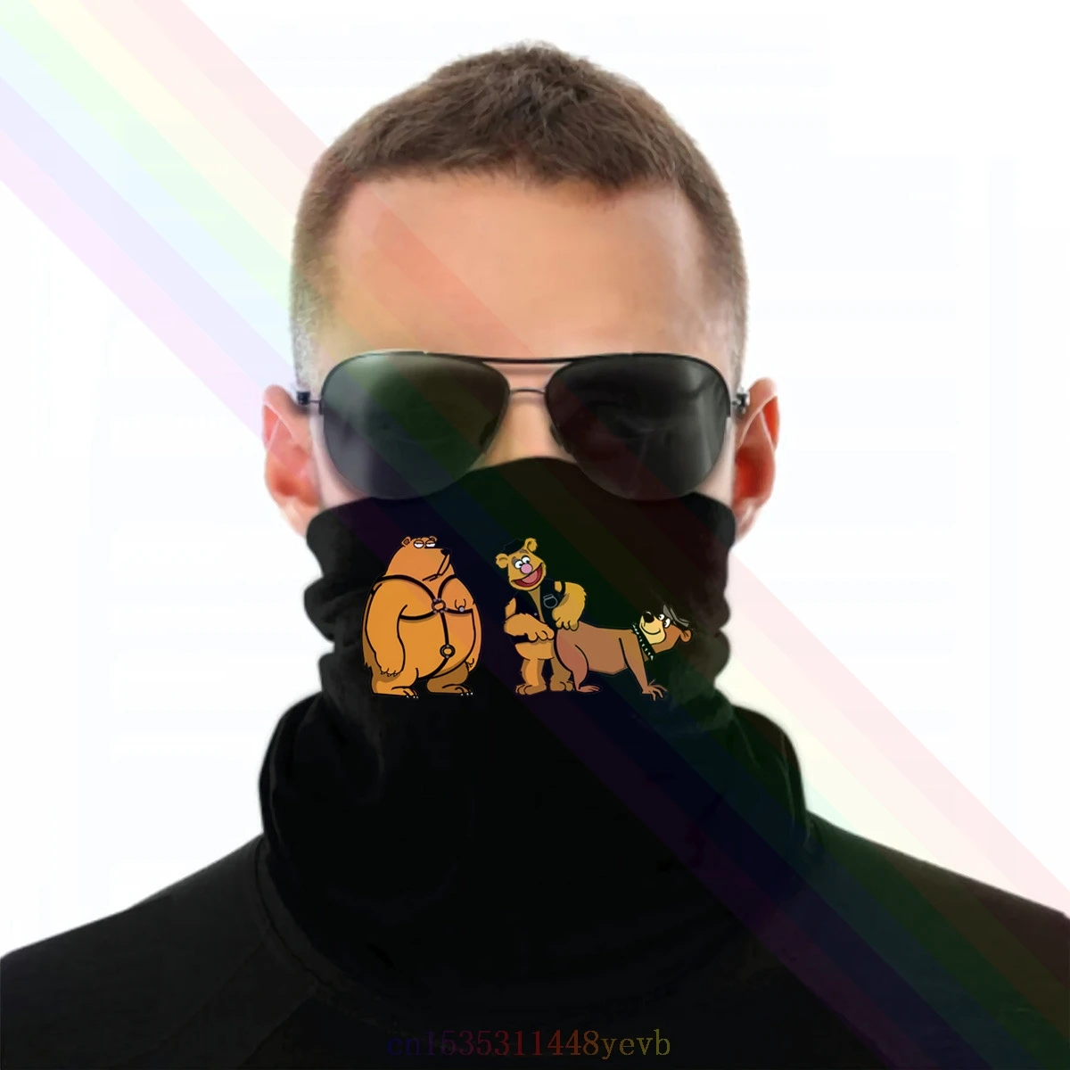 Gay Bears Bearback T-Shirt LGBT Riinbow Lesbian Pride Headband Scarf Bandana Neck Warmer Unisex |
