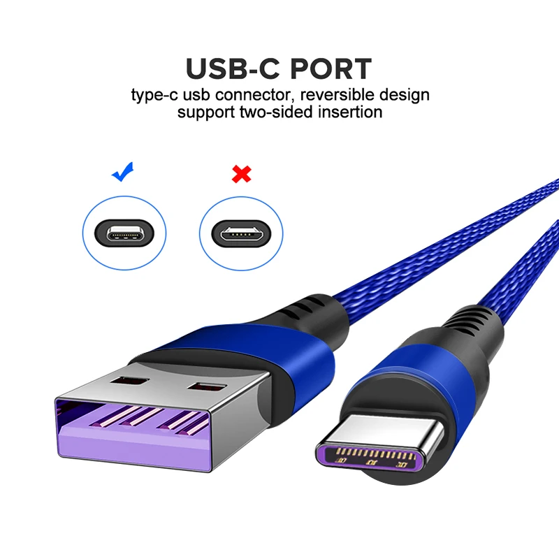 Кабель 5А usb type C для быстрой зарядки type-C Kable для huawei P10 P20 P30 mate 20 30 Pro Phone Supercharge QC3.0 USB C Charge Cabo