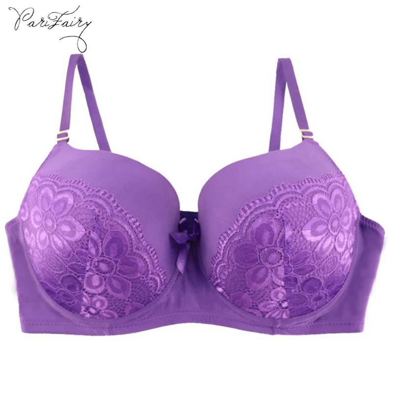 

PariFairy Big Cup F G Bra Full Coverage Underwire Support Mold Cup Back Closure 3 Hook and Eyes Adjusted-straps 42 44 46 48