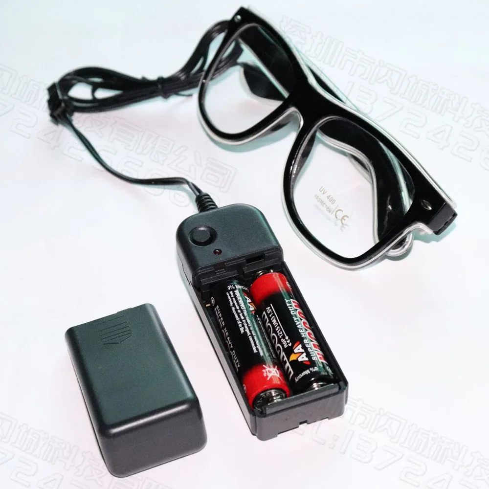 Description Picture 4 of itemFlashing Glasses EL Wire LED Glasses Glowing Party Supplies Lighting Novelty Gift Bright Light Festival Party Glow Sunglasses