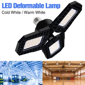 

E26 Led Light E27 UFO Garage Lamp 220V Led Deformable 3 Leafs Asjuatable Garage Light 40W 60W 80W Led Workshop Warehouse Light