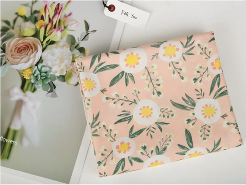 Половина ярда простой хлопок ткань с садовым цветочным принтом ручной работы DIY одежды платье детская одежда хлопок T1201