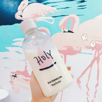 

Simple Plastic Water Cup Student Small Fresh Portable Transparent Large Capacity Water Bottle Girl Cute Hand Cups