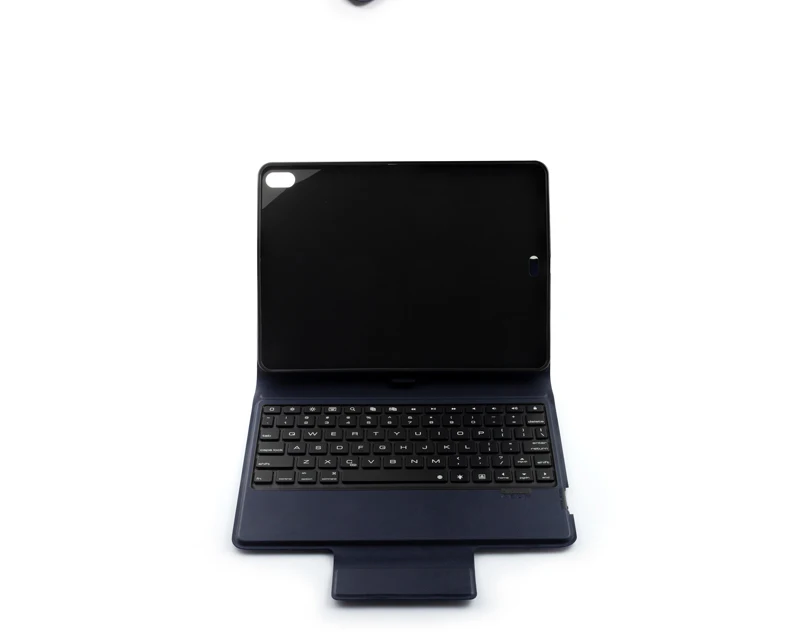 [Новинка] синяя беспроводная клавиатура зуба для iPad pro 1", Премиум чехол из тонкой кожи+ Подсветка+ держатель карандаша+ все в одном дизайне