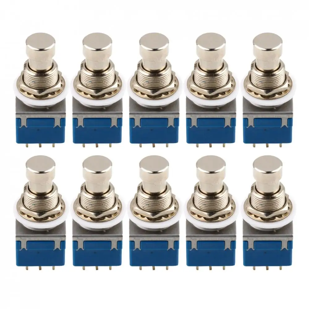 9-pin Electric Bass Guitar Effects Stomp Switch Footswitch Blue Pack of 10