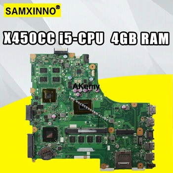 

X450CC Laptop motherboard For Asus X450CC X450VP Y481C A450C X450C Test original mainboard 4GB-RAM I5-CPU GT720M 4GB RAM
