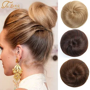 

TALANG Short synthetic hair extensions donut bun roll wig wigs are available in a variety of colors for women