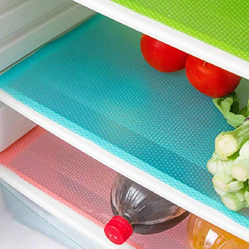

4pcs/set Waterproof Refrigerator Pad Placemat Drawer PVC Table Pad Insulation Can Be Cut Anti-fouling Multi-function Cabinet Mat
