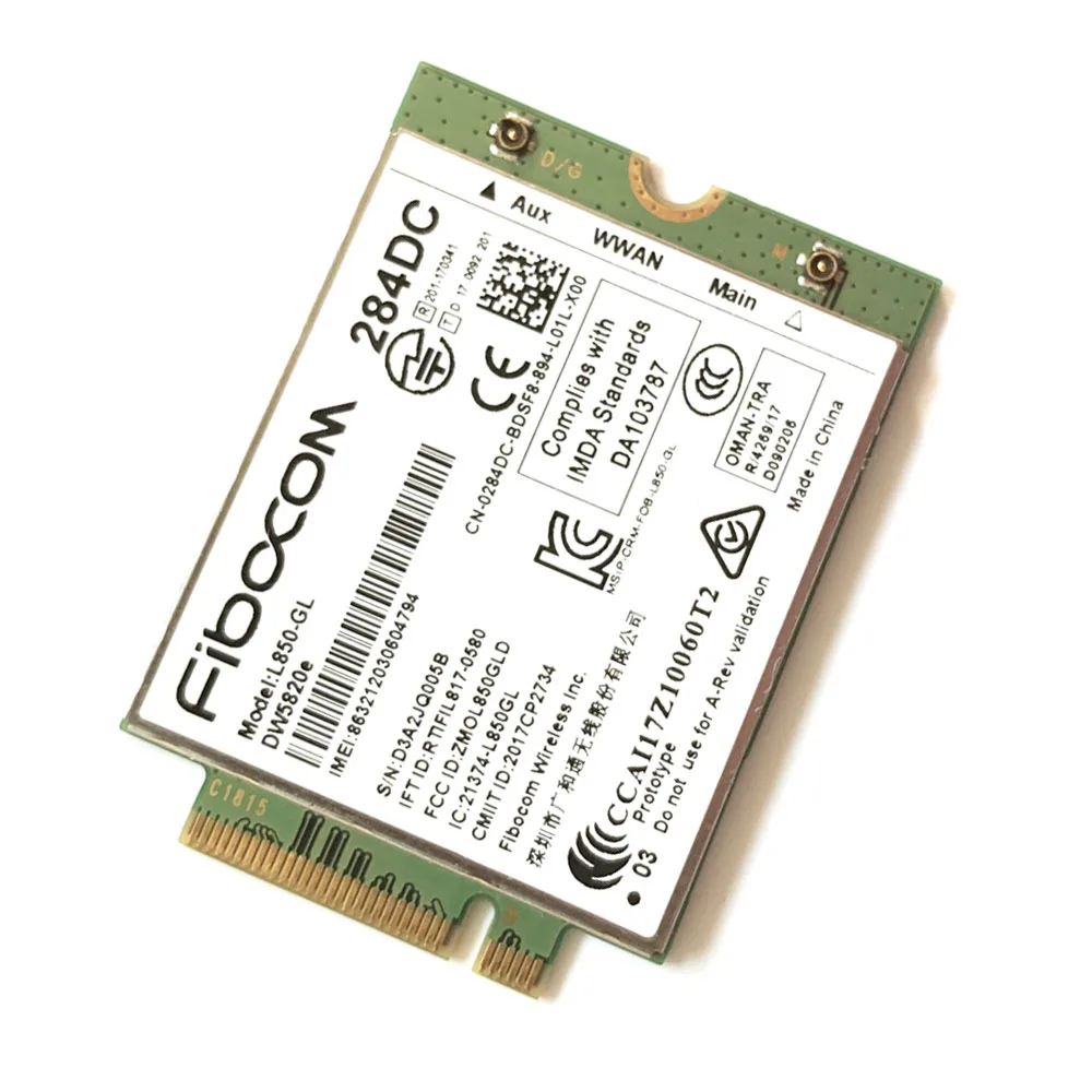 DW5820e Fibocom L850-GL LTE/WCDMA 4G модуль карты WWAN 0284DC 284DC для ...