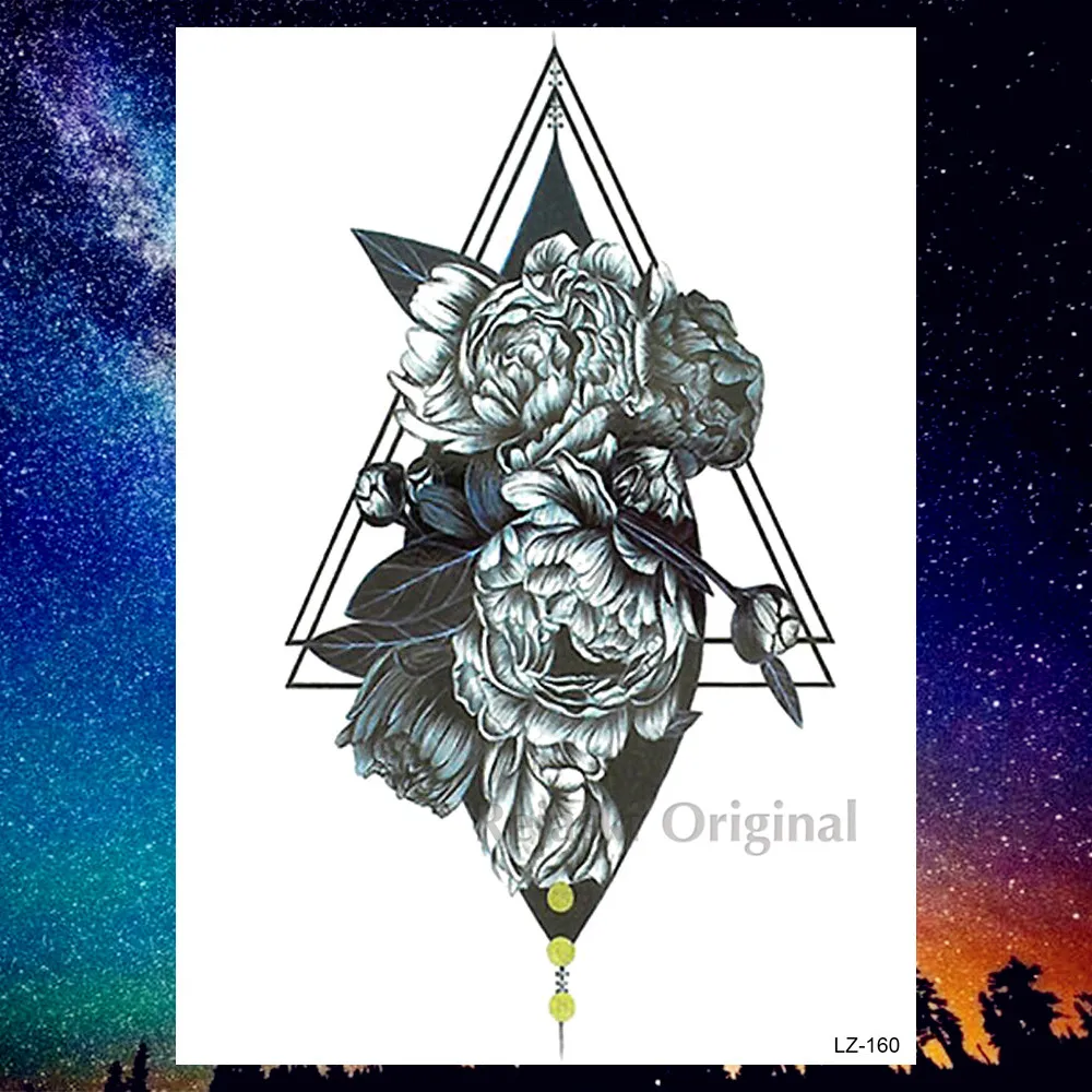 PLZ160 DIY Geometric Wolf Temporary Tattoos For Women Men Body Art Arm Tattoos Sticker Realistic Fake Dreamcatcher Coyote Flower Tatoos - Цвет: PLZ160