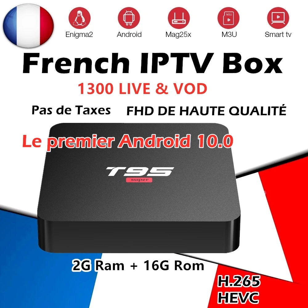 

T95Super Android10.0 TV BOX French IPTV subscription channel FHD 1300Live IPTV France Spain Belgium Arabic IPTV M3u smart tv box
