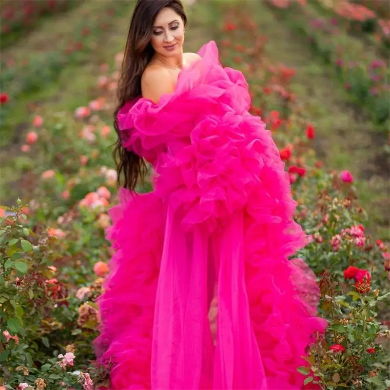 

Amazing Ruffles Prom Dresses Maternity Robes For Photo Shoot Bridal Pregnancy Dress Gowns Customise