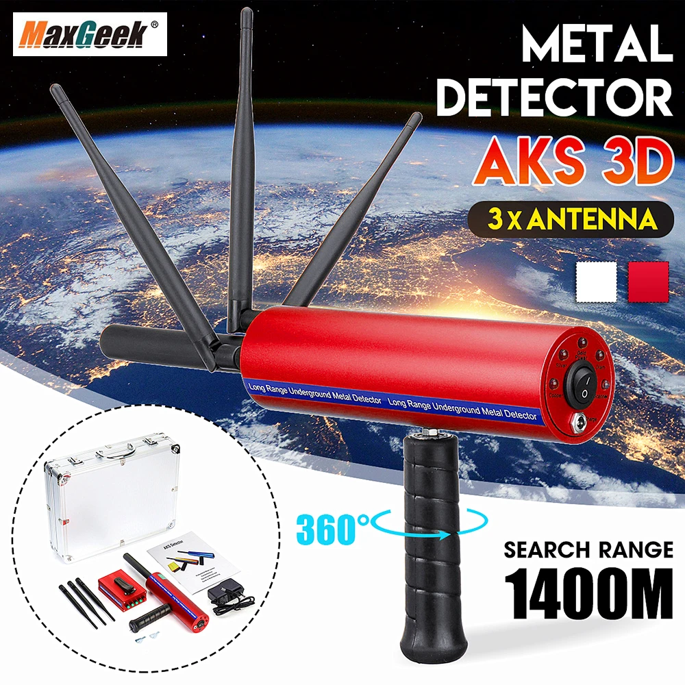 Maxgeek High Sensitive Aks Long Range Metal Detector Silver Copper Gold Hunt Treasure Find With Three Antennas Industrial Metal Detectors Aliexpress