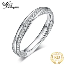 JewelryPalace витой обещание Cubic Zirconia Wedding Band Enternity кольцо 925 пробы серебро для мамочек и дочери