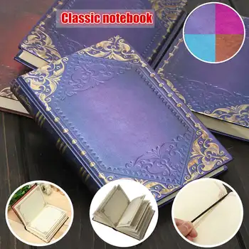 

Classic Vintage Retro Golden Plaid Framed Personal Notebook Diary Journal Book Gift Random Color