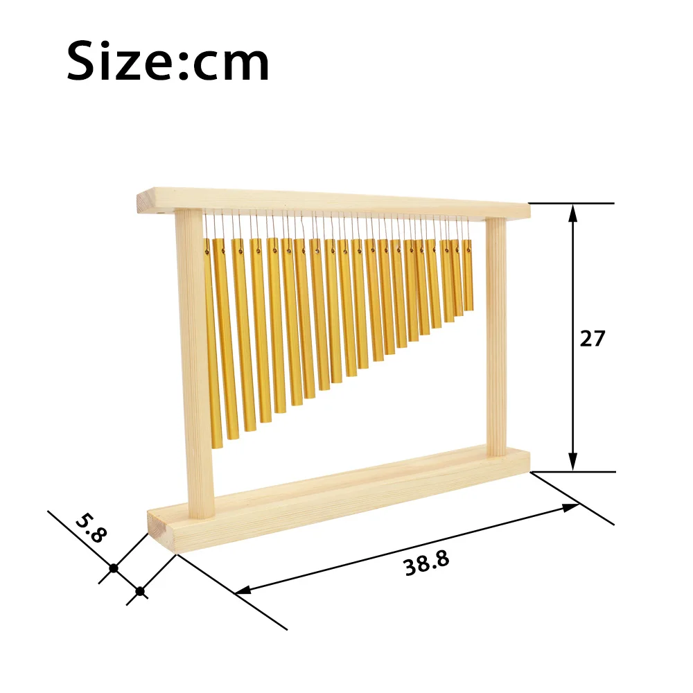 

20-Tone Table Top Bar Chimes 20 Bars Single-row Musical Percussion Instrument With Wood Stand Stick