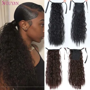 

HOUYAN Women High Temperature Fiber Synthetic Clip in Drawstring Ponytail Hairpieces Hair Extension