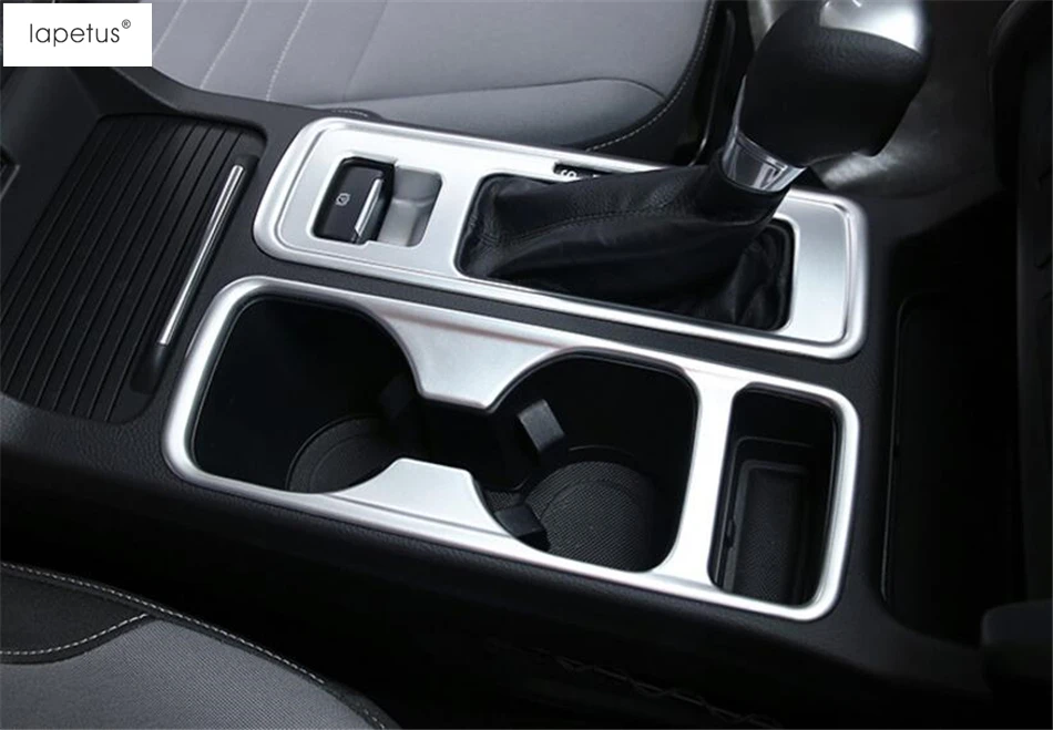 Lapetus Accessories Fit For Ford Kuga / Escape 2017 2018 2019 Stalls Gear Shift Box Panel + Water Cup Holder Molding Cover Trim |