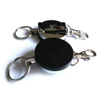 

2Pcs/Set Resilience Steel Wire Rope Elastic Keychain Retractable Key Ring Anti Lost Keychain For Outdoor Camping Fishing