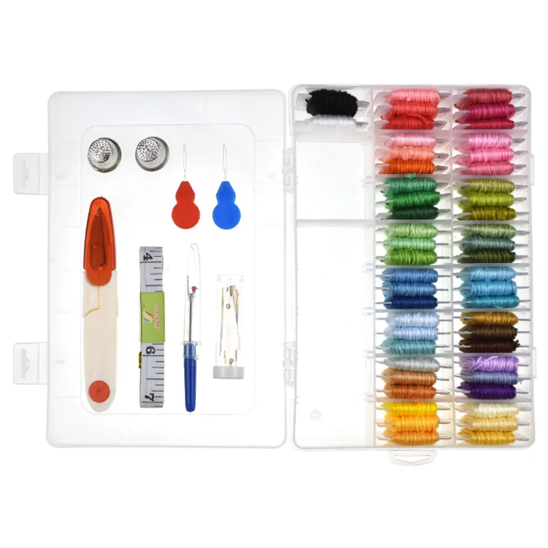 

1 Set Home Knitting Supplies Embroidery Threads Multicolor DIY Handmade Portable Sewing Accessories Craft Tool Braided Yarn