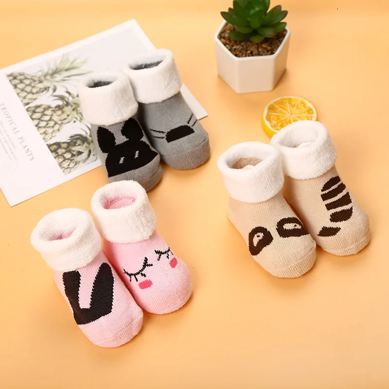

Baby Socks Newborn Cotton Winter Autumn Girls Boys Kids Socks Infant Striped Terry Warm Slippers Children Thicken Sock
