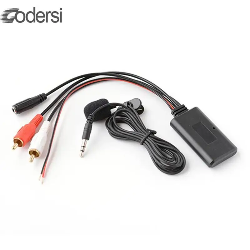 Bluetooth AUX Module 2 RCA Cable Adapter with Hands- Microphone 12V