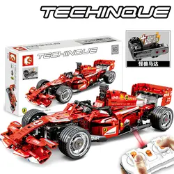 Technic DIY MOC эксклюзивный Grand Prix Racer F1 гоночный автомобиль строительные блоки модели Кирпичи Классические RC детские игрушки для детей подарок