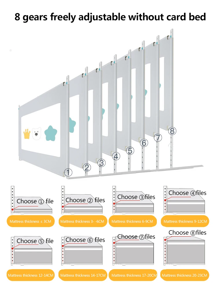 Детское противоскользящее ограждение для кровати, подъемное ограждение для детей, устойчивое к осколкам, детская перегородка, универсальный забор для кровати, 3 шт