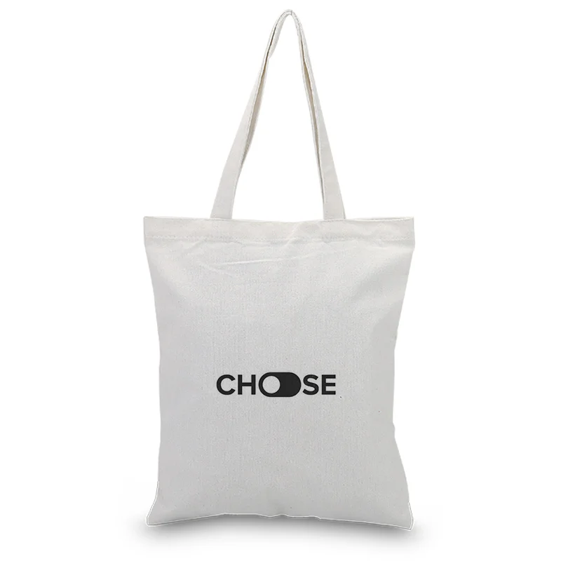 Холщовая Сумка-тоут, забавный текстовый узор, хозяйственная сумка, ежедневное использование, текст, сделай сам, пользовательский принт, логотип, экологическая, многоразовая утилизация