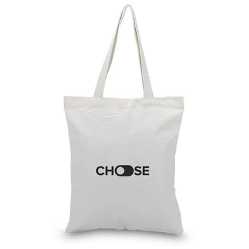 

Canvas Tote Bag Funny Text Pattern Shopping Bag Daily Use Text DIY Custom Print Logo Eco Ecologicas Reusable Recycle