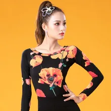 Сексуальная Одежда для танцев Топ для женщин ice silk Латинская Сальса Румба Танец Чача сценический костюм для практики YT1102